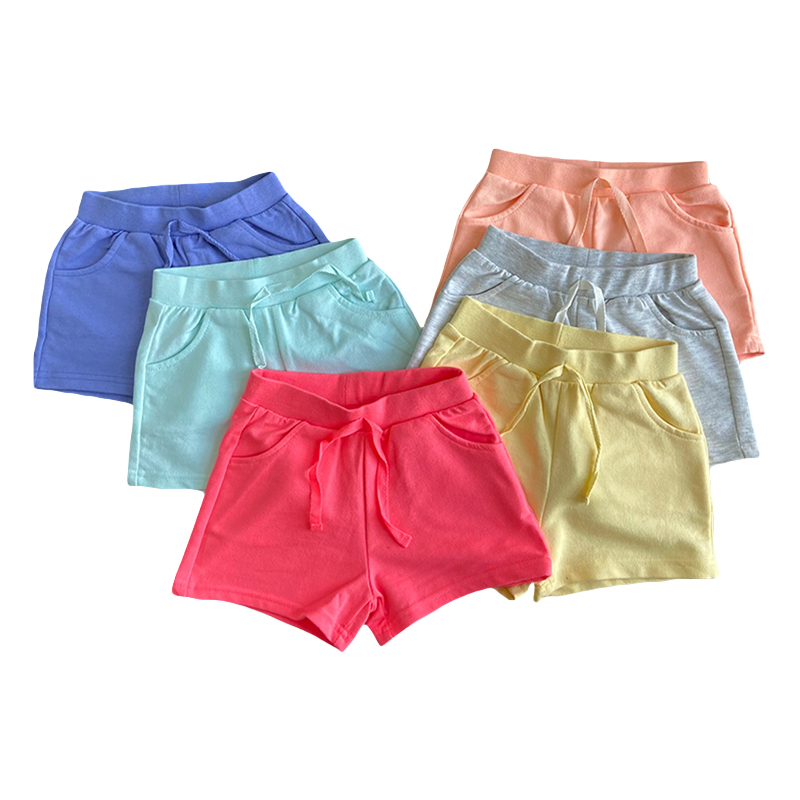 Enfarvet børn bomuld børn piger shorts