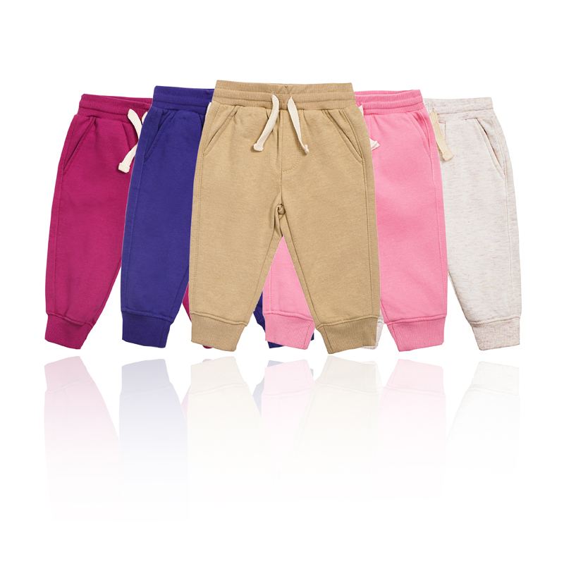 Baby piger ensartet farve TC stof elastisk midt-talje bukser