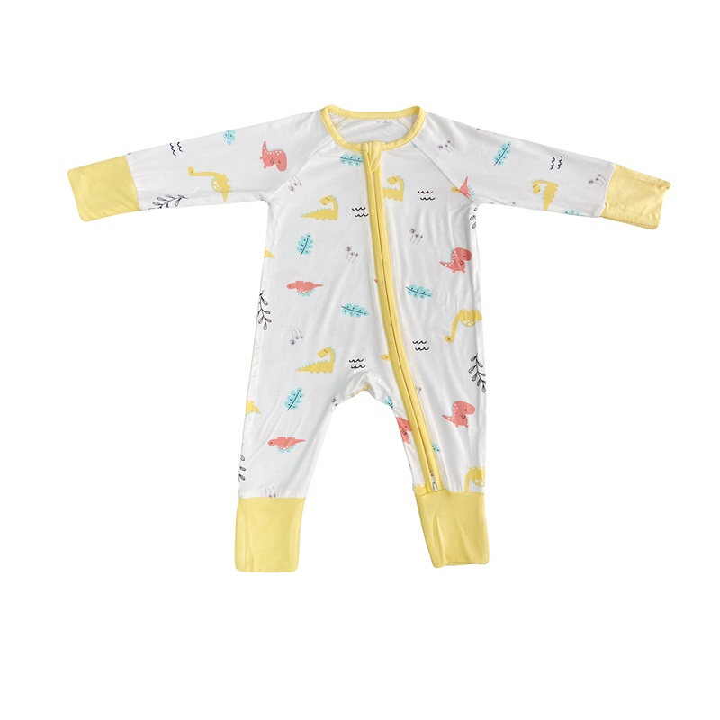 Bambus Baby Rompers Lyslås Footie Pyjamas Convertible Romper
